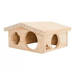 PetBuddy roubenka malá, přírodní domek, 20 x 17 x 11 cm, borové dřevo