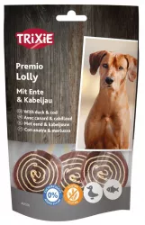 PREMIO Lolly, lízátko s kachnou a treska, 11 cm/ 80 g TRIXIE