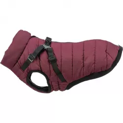Zimní bunda PIROU s postrojem XXS: 24cm, hruď: 38-42cm, krk: až 30cm - sangria TRIXIE