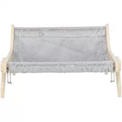Hammock, lehátko pro kočky do 12 kg, 47 x 24 x 38 cm, dřevo/plyš, šedá TRIXIE