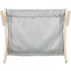Hammock, lehátko pro kočky do 12 kg, 47 x 24 x 38 cm, dřevo/plyš, šedá TRIXIE