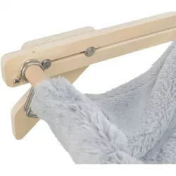 Hammock, lehátko pro kočky do 12 kg, 47 x 24 x 38 cm, dřevo/plyš, šedá TRIXIE