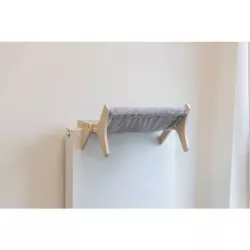 Hammock, lehátko pro kočky do 12 kg, 47 x 24 x 38 cm, dřevo/plyš, šedá TRIXIE