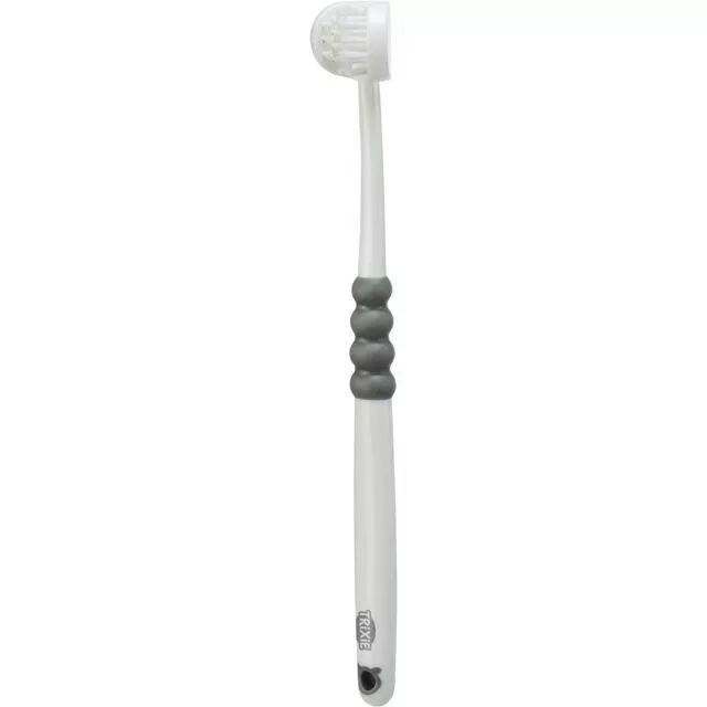 Tříhlavý zubní kartáček pro psy/kočky, 18 cm, bílá/šedá TRIXIE