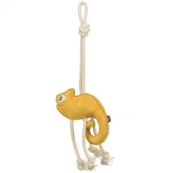 Chamelion - chameleon na laně, 45 cm, hračka pro psy, 100% pravá kůže/lano, žlutá TRIXIE
