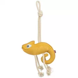 Chamelion - chameleon na laně, 45 cm, hračka pro psy, 100% pravá kůže/lano, žlutá TRIXIE