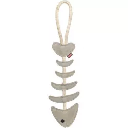FishBone - rybí kost na laně, 43 cm, hračka pro psy, 100% pravá kůže/lano, šedá TRIXIE