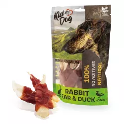 KIDDOG SUPER PREMIUM 100% kachní prsa na králičím uchu 150 g KIDDOG SUPER PREMIUM 100% kachní prsa na králičím uchu 150 g