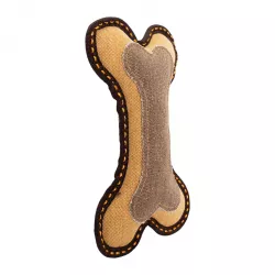 Jutová kost 25 cm, robustní aport pro psy, HIPHOP DOG, hnědá/písková