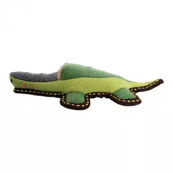 Krokodýl jutový 30 cm, robustní aport pro psy, HIPHOP DOG, zelená/šedá