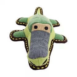 Krokodýl jutový 30 cm, robustní aport pro psy, HIPHOP DOG, zelená/šedá