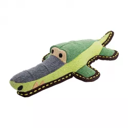 Krokodýl jutový 30 cm, robustní aport pro psy, HIPHOP DOG, zelená/šedá