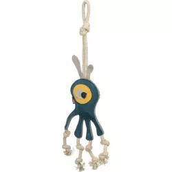 Monster - příšerka na laně, 47 cm, hračka pro psy, 100% pravá kůže/lano, petrolejová TRIXIE
