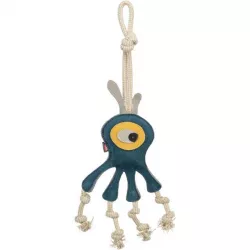 Monster - příšerka na laně, 47 cm, hračka pro psy, 100% pravá kůže/lano, petrolejová TRIXIE