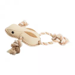 Žába na laně 33 cm, robustní jutová hračka pro psy, HIPHOP DOG, přírodní