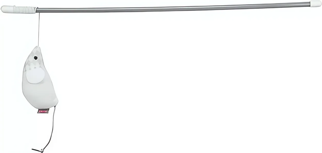 Hrací prut s myškou, 46 cm, catnip, plast/polyester TRIXIE