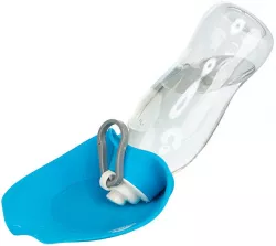 Lahev na vodu se sklopnou silikonovou miskou, 0.55 l, plast/silikon TRIXIE