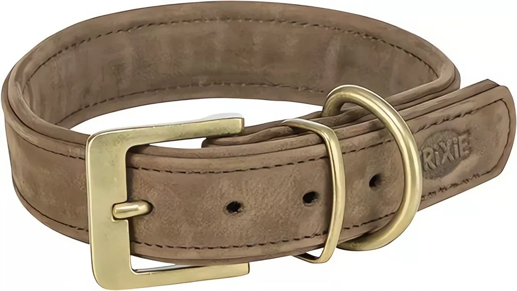 Obojek PURE kožený, hnědá L-XL: 52-63 cm/ 40 mm TRIXIE