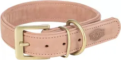 Obojek PURE kožený, růžová L-XL: 52-63 cm/ 40 mm