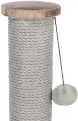 Škrabací sloupek LIVIA s plyšovou kuličkou, 64 cm, sisal/plyš, béžovošedá TRIXIE