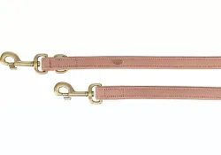 Vodítko PURE kožené nastavitelné, růžová L-XL: 2 m/ 25 mm