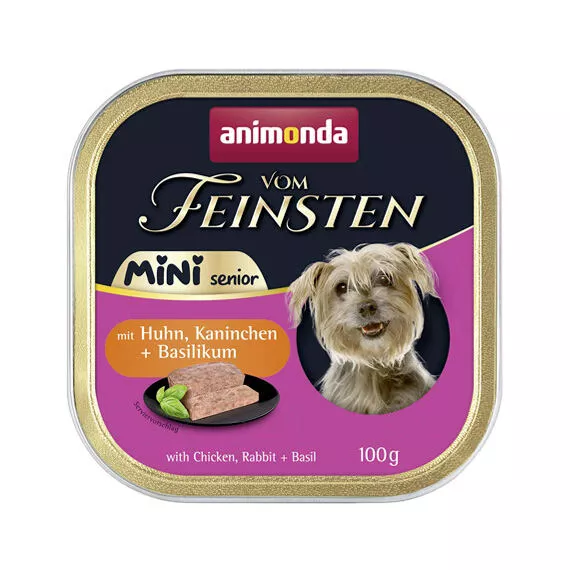 ANIMONDA paštika Vom Feinsten MINI Senior - kuře, králík, bazalka pro psy 100 g
