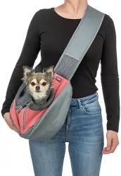 Front Sling Carrier - přední nosítko/taška, 50 x 25 x 18 cm, růžová/šedá (max. 5kg) TRIXIE