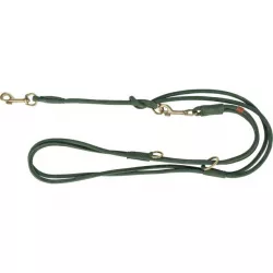 Vodítko PURE kožené kulaté nastavitelné, S: 2 m/ 10 mm, šalvějová