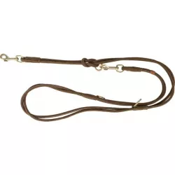 Vodítko PURE kožené kulaté nastavitelné, S: 2 m/ 10 mm, hnědá