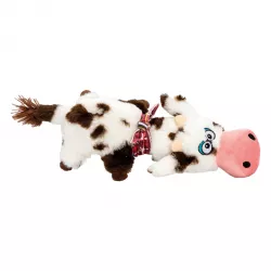 Kravička ležící, 30 cm, plyšová hračka pro psy, HIPHOP DOG, strakatá