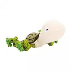Mořská želva, 30 cm, látková hračka s bavlněnými uzly, HIPHOP DOG, zelená/krémová
