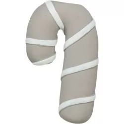 Vánoční cukrová hůlka, se zvukem, 10 cm, latex, šedobéžová