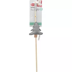 Vánoční hrací prut se stromkem a catnipem, 48 cm, filc/dřevo, šedá TRIXIE