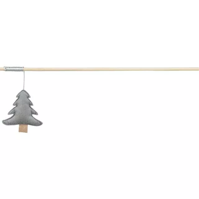 Vánoční hrací prut se stromkem a catnipem, 48 cm, filc/dřevo, šedá TRIXIE