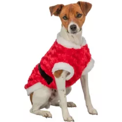 Vánoční plyšový obleček Santa, červená XS: 30cm, hruď: 44cm TRIXIE