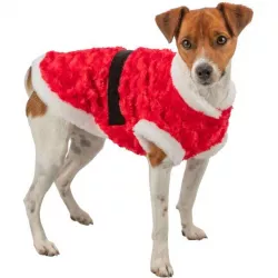 Vánoční plyšový obleček Santa, červená XS: 30cm, hruď: 44cm TRIXIE