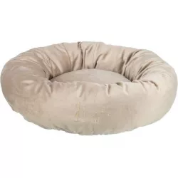 Vánoční sametový pelech LIVIA, kulatý s okrajem, ø 50 cm, béžová