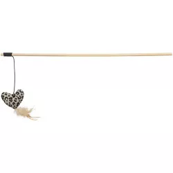Hrací prut se srdíčkem, peříčko, catnip, 50 cm, plyš/dřevo TRIXIE