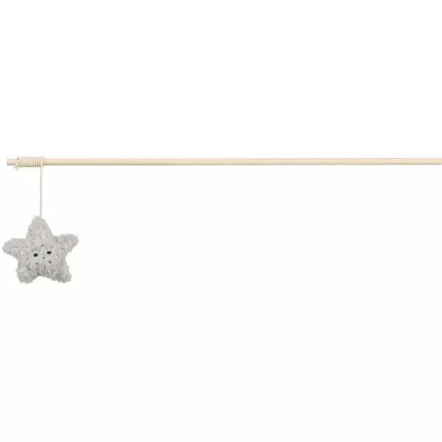 Vánoční hrací prut s hvězdičkou a catnipem, 48 cm, plyš/dřevo, šedá TRIXIE