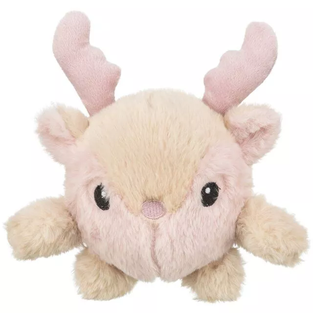 Vánoční sobík-kulička, 18 cm, se zvukem, plyš, krémová TRIXIE