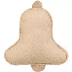 Vánoční zvoneček s catnipem, 9.5 cm, filc, béžová