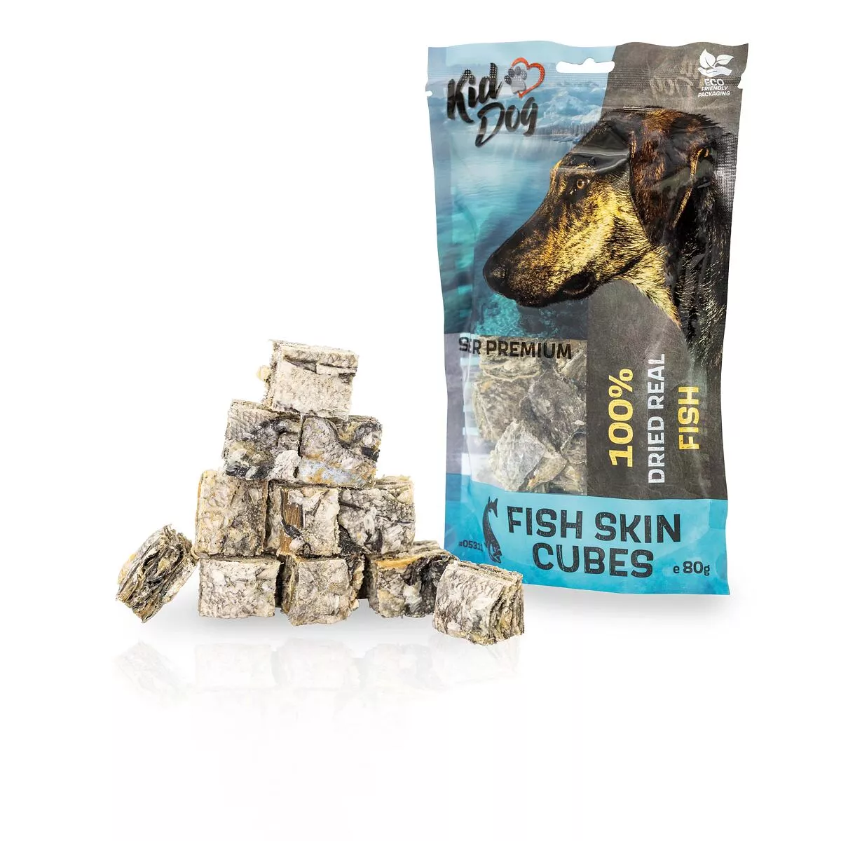 KIDDOG SUPER PREMIUM 100% rybí kostky - kůže z tresky 80 g
