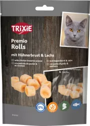 PREMIO Rolls, válečky s kuřecím a lososem, obsah masa 72 %, 50 g TRIXIE