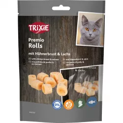 PREMIO Rolls, válečky s kuřecím a lososem,  obsah masa 72 %, 50 g