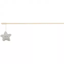 Vánoční hrací prut s hvězdičkou a catnipem, 48 cm, plyš/dřevo, šedá TRIXIE