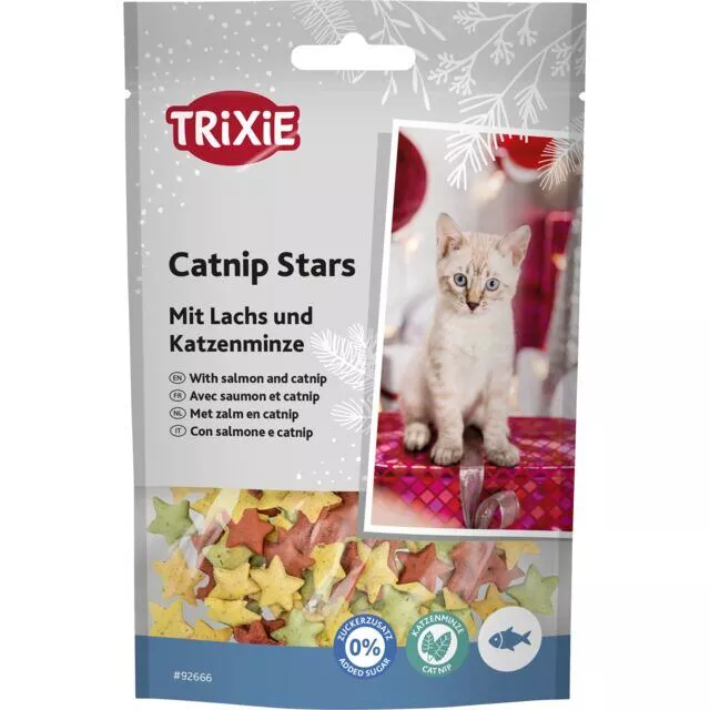 Xmas Catnip Stars, pamlsek losos s catnipem, 50 g TRIXIE
