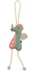 Dragon - dráček na laně, 55 cm, hračka pro psy, 100% pravá kůže/lano, zelená TRIXIE