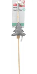 Vánoční hrací prut se stromkem a catnipem, 48 cm, filc/dřevo, šedá TRIXIE