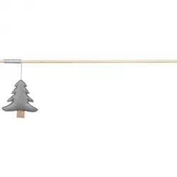 Vánoční hrací prut se stromkem a catnipem, 48 cm, filc/dřevo, šedá TRIXIE