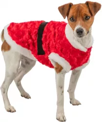 Vánoční plyšový obleček Santa, červená XS: 30cm, hruď: 44cm TRIXIE